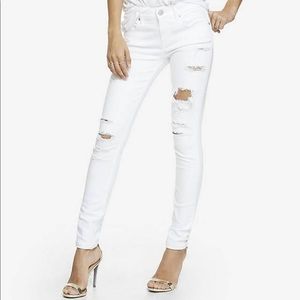 Express white mid rise skinny leggings jeans 0s